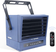 View Electric Garage Heater, 7500-Watt Digital Fan-Forced Ceiling Mount Shop Heater with Full-Function Remote, 240-Volt Hardwired 12-Hour Timer, Ideal for Workshop Blue image 1