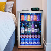 View Refrigerator Cooler-120 Cans Freestanding Mini Fridge Cooler with Glass Door, Adjustable Shelves & Digital Temperature Display for Soda, Wine or Beer (Black, 3.2 Cu.Ft) image 3