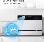 View Desktop dishwasher, Energy Star portable dishwasher, 6 dish settings, small dishwasher with 8 washing programs, high-speed operation, baby care, energy-saving and glass material, dormitory dishwasher, RV and apartment dishwasher image 3