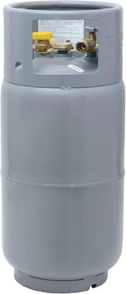 View Steel Forklift Propane Tank Cylinder with Built-in Gauge, Gray-Flame King image 1