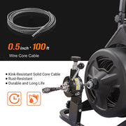 View Drain Snake Commercial w/Attachments 100' Electric Sewer image 2