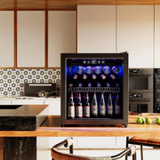 View Refrigerator Cooler-120 Cans Freestanding Mini Fridge Cooler with Glass Door, Adjustable Shelves & Digital Temperature Display for Soda, Wine or Beer (Black, 3.2 Cu.Ft) image 2