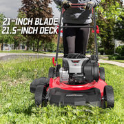 View 21" 2-in-1 Push Lawn Mower, 125cc Engine, Adjustable Cutting Height, Lightweight, Easy Assembly image 4