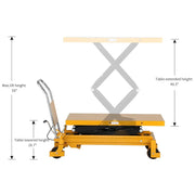 View Hydraulic Lift Table Cart – 770 lbs Capacity, 51" Max Height, Double Scissor Lift with Safety Guard & 4 Wheels image 6