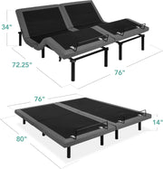View Ergonomic Twin XL Size Adjustable Bed Frame, Electric Base w/Wireless Remote Control, Nightlight, Massager, 2 USB Ports image 4
