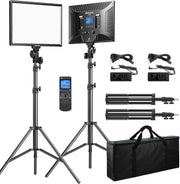 View D50 LED Video Light Panel Lights 15.4", 2 Packs 45W 3000K-8000K Bi-Color Dimmable Photography Lighting, CRI 96+ Videography Lighting for Video Shooting/Gaming/Live Stream/Studio/Film image 2
