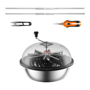View Leaf trimmer, 16-inch trimming bowl, manual flower branch trimmer, equipped with stainless steel blades for rotary trimming, transparent observation cover, foldable herb drying rack and handheld trimmer are all included. image 2