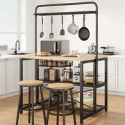 View Kitchen Island, Kitchen Island with Storage, Bakers Rack, Island Table for Kitchen, Bakers Rack with Storage, Large Kitchen Island Table, Coffee Bar Table with Shelf,5 Racks,Pear Wood White image 2