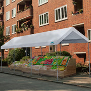 View 10x20 ft Heavy Duty Carport Potable Car Canopy Garage Party Tent Boat Shelter, Adjustable Height from 9.5 ft to 11 ft, Beige image 3