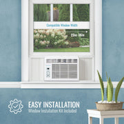 View A 5000 calorie heating/cooling window air conditioner and dehumidifier, suitable for apartments, living rooms, bathrooms and small rooms with an area of no more than 150 square feet. The quiet window air conditioner is equipped with a remote control. image 3