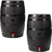 View RTS Home Accents 50-Gallon ECO Rain Barrel Made with 100% Recycled Plastic, Flat Back Rain Water Collection Barrel, Black image 5