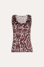View Naya Silk Charmeuse Coral Print Top image 5