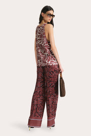 View Naya Silk Charmeuse Coral Print Top image 3