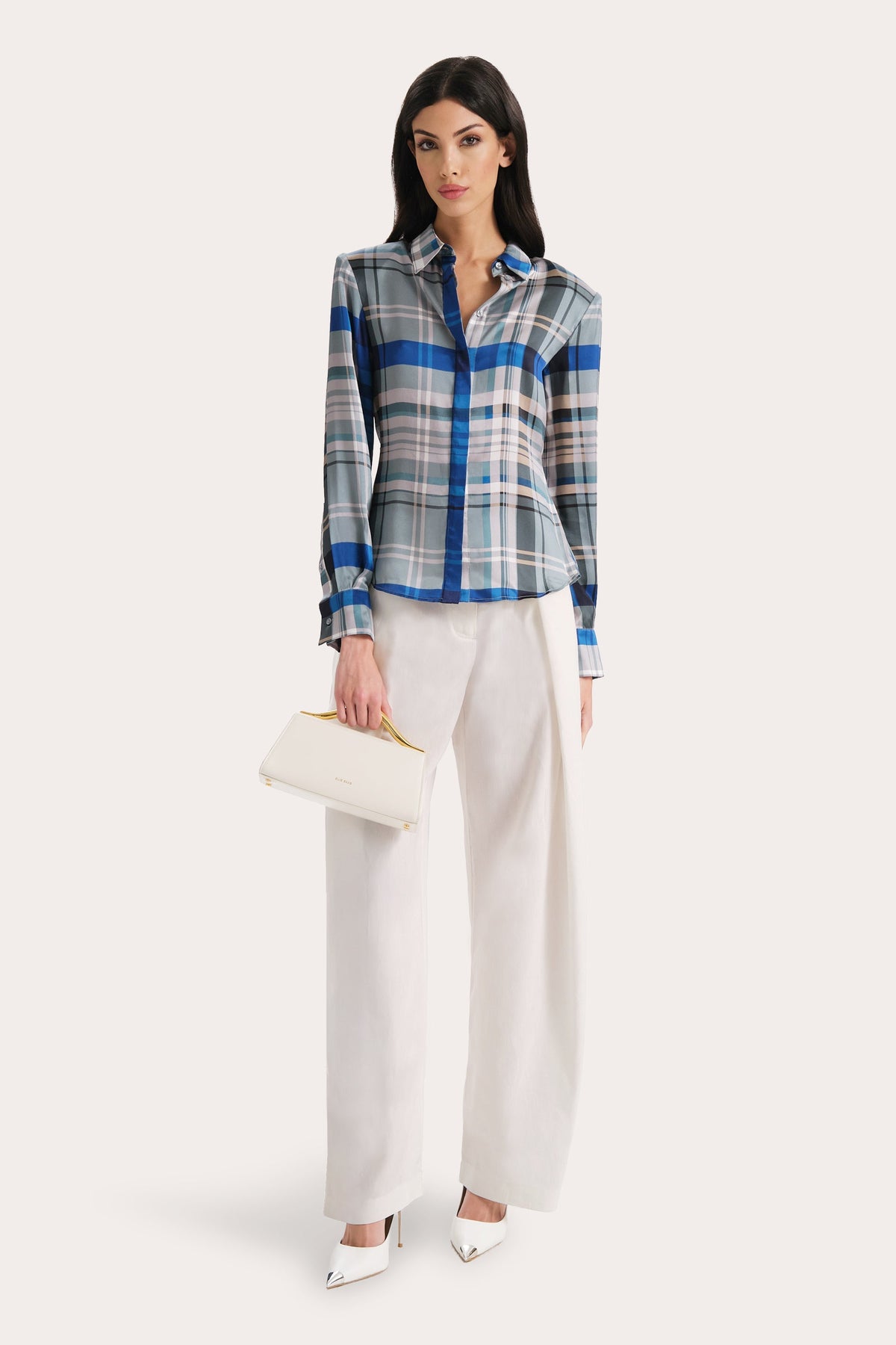 Emma Tailored Silk Charmeuse Blouse