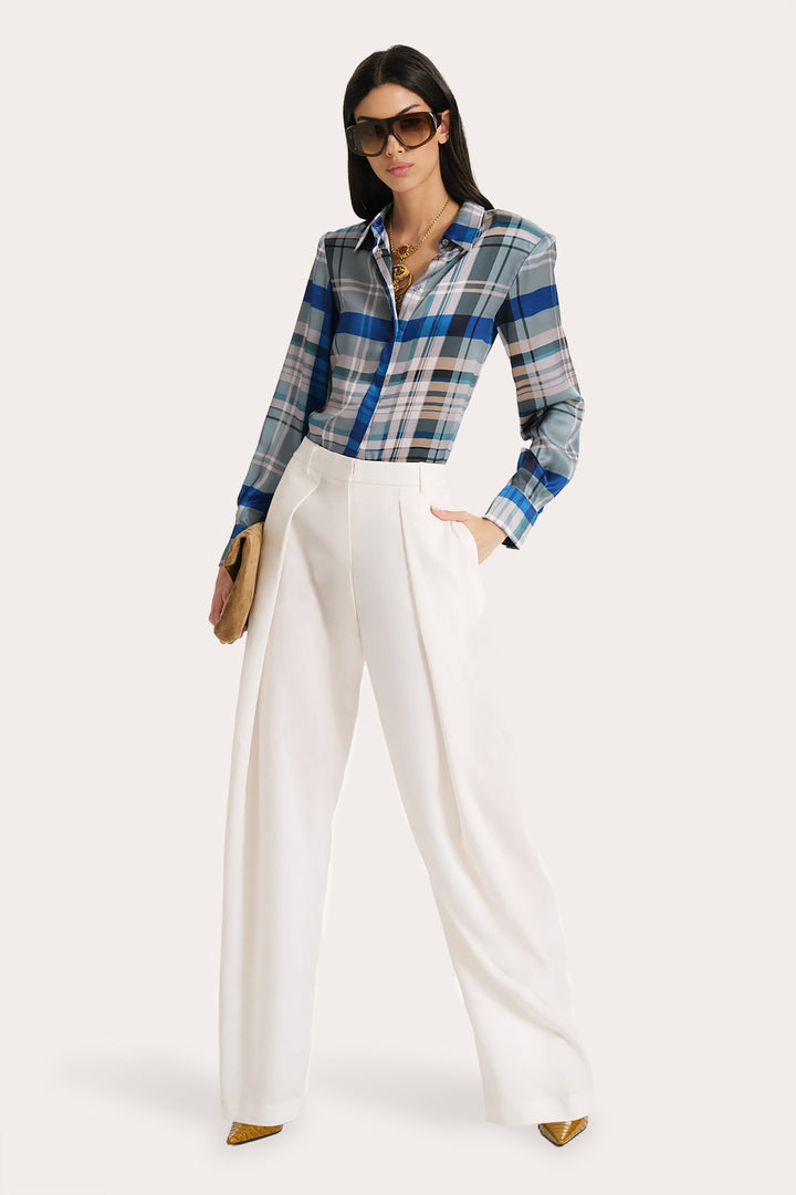 Emma Tailored Silk Charmeuse Blouse