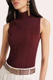 View Azura Ribbed Sleeveless Mock Neck image 3