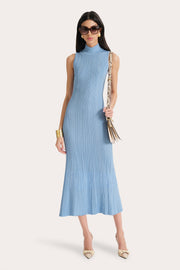 View Azura Ribbed Trumpet Mock Neck Dress image 1