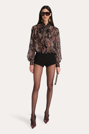 View Melani Silk Chiffon Bow Blouse image 3