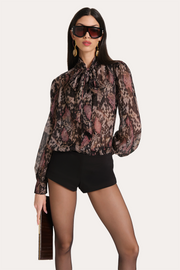 View Melani Silk Chiffon Bow Blouse image 1