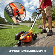 View 12 Amp 7.5 Inch Electric Lawn Edger & Trencher, Orange and Black image 5
