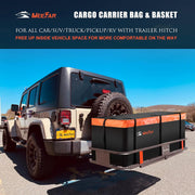 View Roof Rack Carrier Basket Universal Rooftop 51" X 36" X 5" + Waterproof Bag 15 Cubic Feet (44" 34" 17"), and Cargo Net with Attachment Hooks, Ratchet Straps image 3