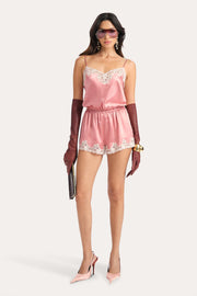 View Carly Silk Lace Romper image 1