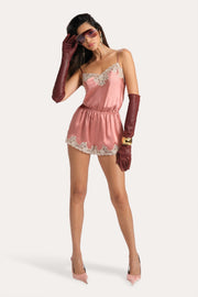 View Carly Silk Lace Romper image 5