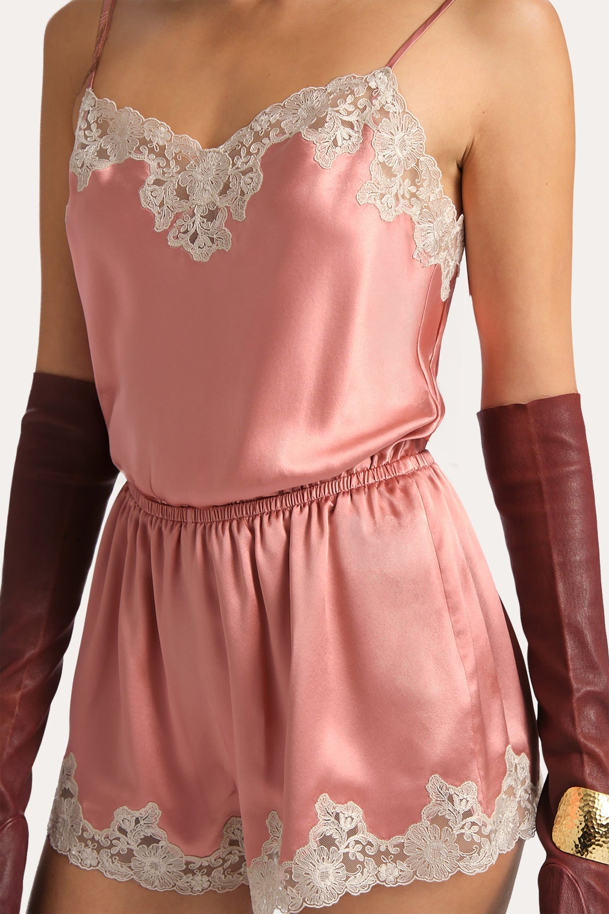 Carly Silk Lace Romper