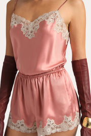 View Carly Silk Lace Romper image 3