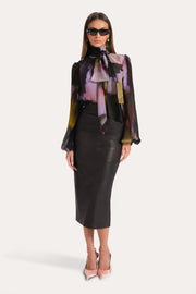 View Emma Silk Chiffon Printed Bodysuit image 1