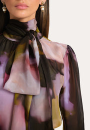 View Emma Silk Chiffon Printed Bodysuit image 2