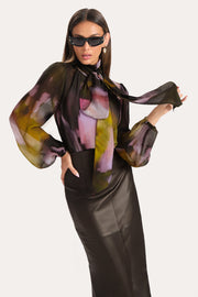View Emma Silk Chiffon Printed Bodysuit image 5