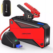 View Peak 1600A 18000mAh Car Battery Jump Starter, up to 7.2 Gas, 5.5L Diesel Engines, Portable Battery Booster with Smart Charging Port, LCD Display, Intelligent Jumper Clamps, DJS90, Red Black image 1