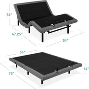View Ergonomic Twin XL Size Adjustable Bed Frame, Electric Base w/Wireless Remote Control, Nightlight, Massager, 2 USB Ports image 2