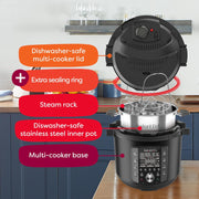 View 10-in-1 Pressure Cooker, Slow Cooker, Rice/Grain Cooker, Steamer, Sauté, Sous Vide, Yogurt Maker, Sterilizer, and Warmer, Includes App With Over 800 Recipes, Black image 4