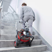 View Drain Cleaner Machine 100FT x 1/2 Inch, Auto Feed Sewer Snake Auger on Wheels, 550W Portable Drain Cleaning Machine with 8 Cutters & Air-activated Foot Switch for 2" to 4" Pipes image 3