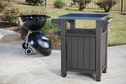 View Unity Portable Outdoor Table and Storage Cabinet with Hooks for Grill Accessories-Stainless Steel Top for Patio Kitchen Island or Bar Cart, Espresso Brown image 2