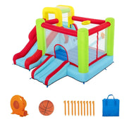 View 10' Inflatable Bounce House Park with Basketball and Slide. 126 image 3