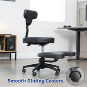 View Cross-Legged Office Chair – Adjustable Height Floor Chair with Back Support for Yoga, Meditation, and ADHD (Black, CHAIR-CL02B-R) image 4