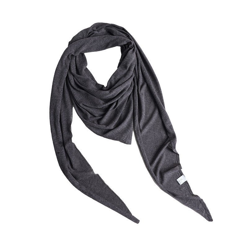 BOFAN Linen Blend Triangle Scarf for Women, Lightweight, 70 × 205 cm