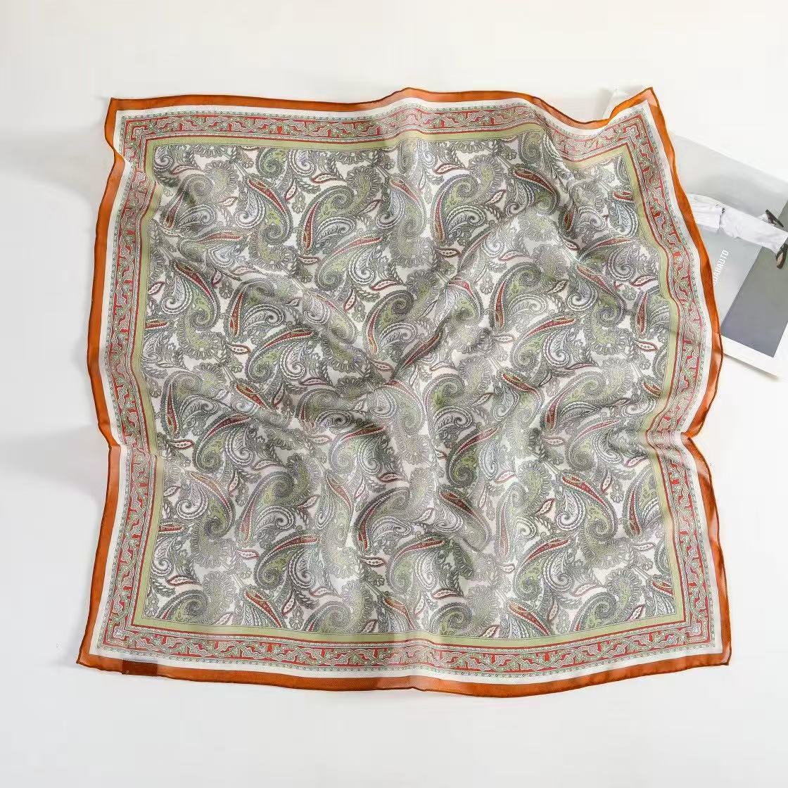 BOFAN 100% Mulberry Silk Square Scarf for Women, 68 × 68 cm