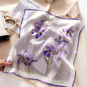 View BOFAN 100% Mulberry Silk Printed Square Scarf for Women, 53 × 53 cm image 4