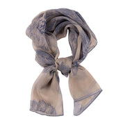 View BOFAN 100% Mulberry Silk Botanical Print Long Scarf for Women, 53 × 175 cm image 4