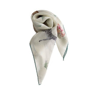 View BOFAN 100% Mulberry Silk Animal Print Square Scarf for Women, 61 × 61 cm image 5