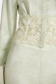 View Savannah Satin Jacquard Corset Shirt image 3