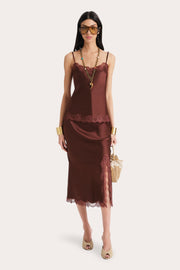 View Brooke Silk Charmeuse Lace Trim Skirt image 1