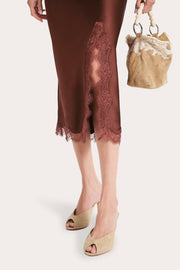 View Brooke Silk Charmeuse Lace Trim Skirt image 2