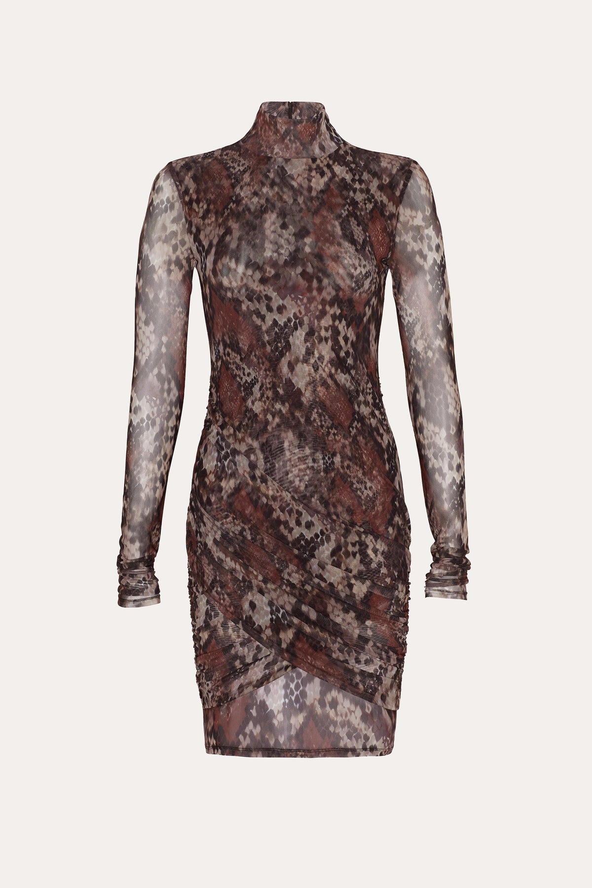 Melani Ruched Mesh Mini Dress