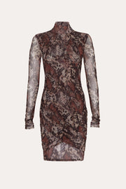 View Melani Ruched Mesh Mini Dress image 5