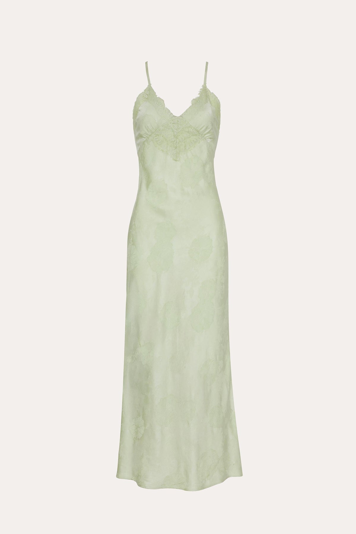 Savannah Lace-Trim Satin Jacquard Dress